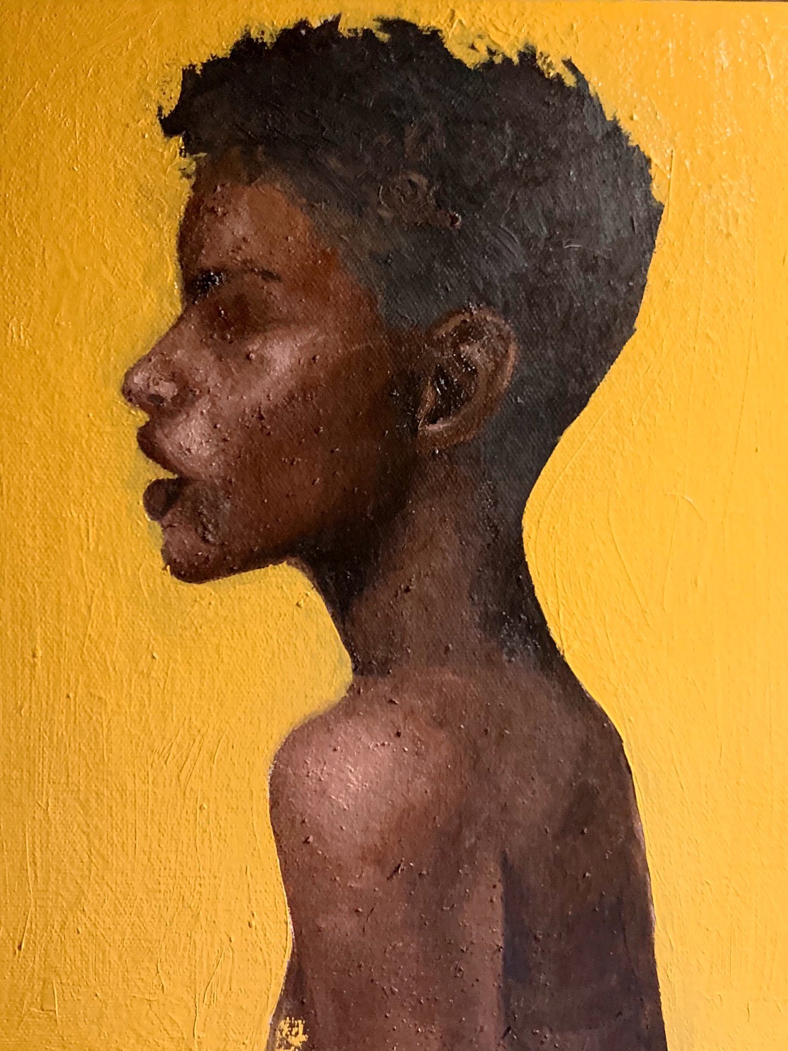 Profile in ochre — oil Profile in ochre — oil